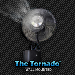 Misting fan wall-mount
