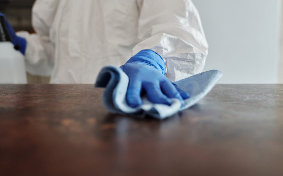 How can you disinfect a room, both air and surfaces?